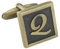 TEROON Manschettenknopf Buchstaben Vintage 'Q' [EIN Knopf - KEIN Paar]