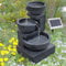 AMUR Fontaine de Jardin Solaire avec Batterie Lithium et Éclairage LED - Cascade Bols Trois Niveaux Relaxante et Élégante