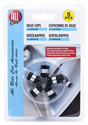 All Ride 871125238010 Valve Caps Set Black/Silver