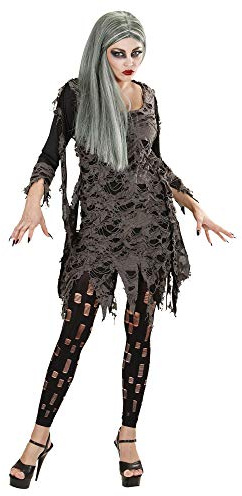 W WIDMANN MILANO Party Fashion - Kostüm lebende Tote, zerfetztes Kleid, zerfetzte Leggings, Halloween, Karneval