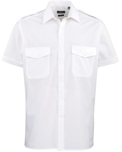 Premier Short Sleeve Pilot Shirt Chemise Casual Homme