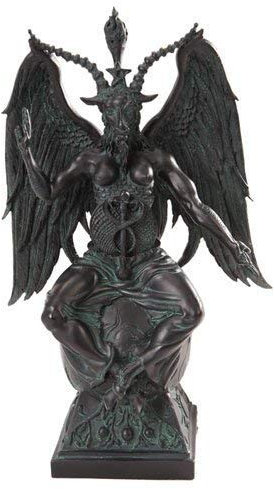 Large Baphomet On Pedestal in Faux Stone Finish Statue by Pacfic Trading