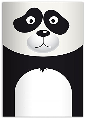 Kartenkaufrausch 4 süße DIN A5 Schulhefte, Rechenhefte als Kleiner Panda Lineatur 7 (Kariertes Heft)