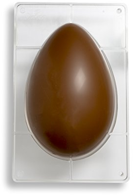 DECORA, 0050063 Moule à œufs en chocolat en polycarbonate, 1 cavité, 195 x 295 mm, Idéal pour préparer des chocolats brillants et croustillants, Design professionnel, Fabriqué en Italie.