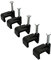 On1shelf® Black Flat Cable Clips with Fixing Nail 12mm 50 Pieces