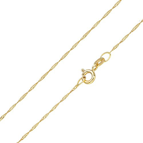 Materia Halskette 585 Gold Kette Frauen Mädchen Singapurkette 50cm diamantiert K87-50