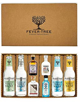Fever-Tree Gin Tonic Geschenkset - 4x verschiedene Mini Gins + 4x Fever-Tree verschiedene Tonic Water - Inkl. Pfand MEHRWEG
