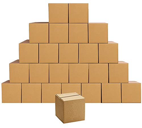 25 Cardboard Boxes 6x6x6 Inch Corrugated Shipping Boxes, 152x152x152mm Small Mailing Cartons