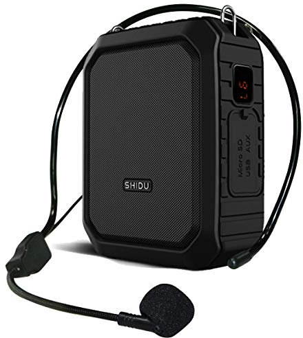 Voice Amplifier Wired Microphone Headset, Durable & Portable Microphone and Speaker with 12 Hours Playtime for Teachers ect, Bluetooth Water-Resistant Speaker for Outdoor/Indoor (Wired Mic Version)