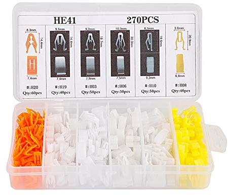 Auto Befestigung Clips, 270 Teile Universal Autokonsolen Armaturenbrett Verkleidung Clips Nieten Schnallenverschluss Kit Kunststoff Halterung Niet