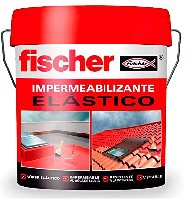 fischer - Pintura impermeabilizante Terracota Sin Fibras, Resistente al Agua y Exteriores (15 litros)