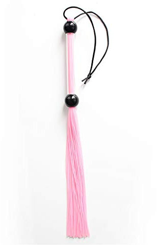 Yikoly Peitsche SM sex Kieselgel mit Perlen Griff Klein Fetisch Rollenspiele Flogger Spanking Paddle sex sm Kostüm Bettfesseln Cosplay Sexspielzeug für Paare Adults-37 CM (Pink)