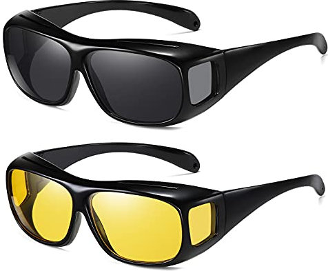 SHEEN KELLY 2-teilige polarisierte Nachtsichtbrille passt über Schutzbrillen, die sich zum Schutz um Sonnenbrillen wickeln