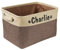 PET ARTIST Collapsible Dog Toy Storage Basket Bin with Personalized Pet's Name - Rectangular Storage Box Chest Organizer for Toys, Coats, Clothing (Coffee, M:38cm*28cm*23cm)