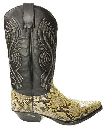 Sendra Boots 2605 Pico Ecru Uomo Cowboy Western Stivali Punta Punta Tacco Inclinato Gamba Dritta Vera Pelle Fatti A Mano Taglia 44