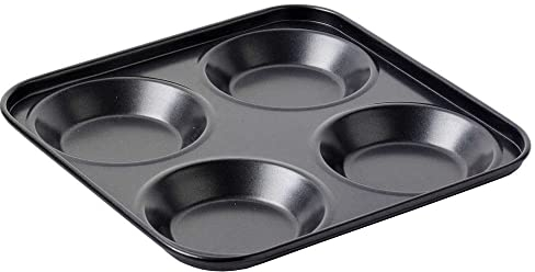 TIJAR® Yorkshire Pudding 4 Cup Tray, British Made, Strong Durable Non Stick Baking Tray (Yorkshire Pudding Tray)