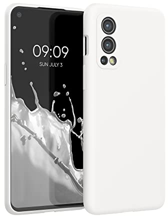 kwmobile Hülle kompatibel mit OnePlus Nord 2 5G Hülle - Silikon Handy Case - Handyhülle weiche Oberfläche - kabelloses Laden - Weiß