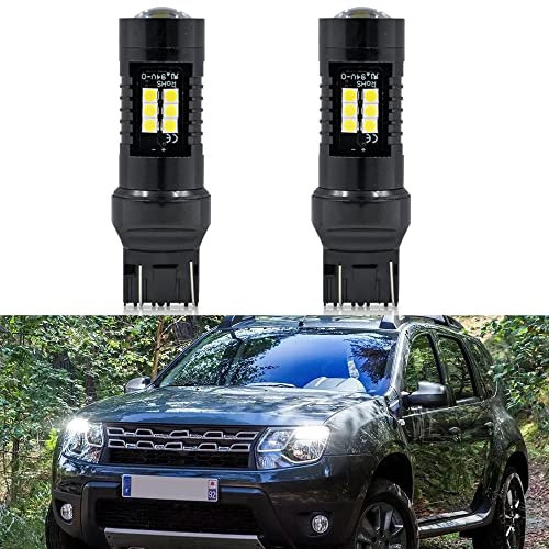 Nslumo W21/5W LED Drl bombillas de luz de circulación diurna para 2010-2016 Dacia Duster Dacia Logan T20 W21/5W Canbus W21/5W luz de día, luces de circulación diurna Drl, 7443 bombillas DLR