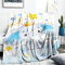 FEYG Blau Elefant Kuscheldecke für Baby Jungen Geschenk, Elefant Decke für Jungen, 102 x 127 cm Elefant Decke für Jungen, Weiche Flanell Elefant Kuscheldecke für Jungen Kinder Baby Dusche Geburtstag