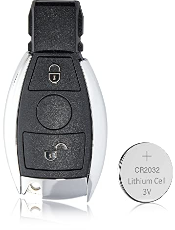 RED WOLF 2 Button Key Case Car Key for 2001-2009 Mercedes Benz A B C E S Class Key Remote Control with CR2032 Battery