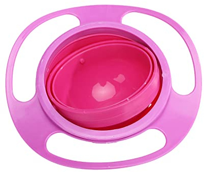 TITA-DONG Bol Gyroscopique à 360 ° pour Tout-Petits, Bols Anti-éclaboussures pour Les Tout-Petits, Bol D'équilibre Rotatif à 360 Degrés, Bol Gyroscopique Magique à 360 Degrés Rotatif(Rouge)