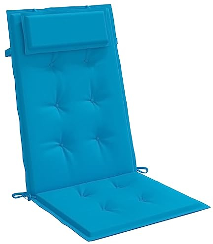 vidaXL Hochlehner Auflage 2 STK., Sitzkissen für Gartenmöbel Hocker Ottomanen, Wasserabweisendes Sitzpolster, Sitzauflage Stuhlauflage, Hellblau Oxford Gewebe