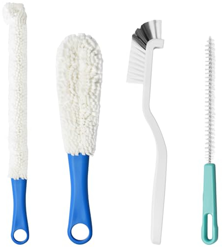 Omsscun Set di 4 Spazzola per Bottiglie, Scovolino per Bottiglie Flessibile, Pulisci Bottiglie di Vetro per Oggetti di Casa e Cucina Come Bottiglie di Vino, Champagne, Caraffe e Brocche
