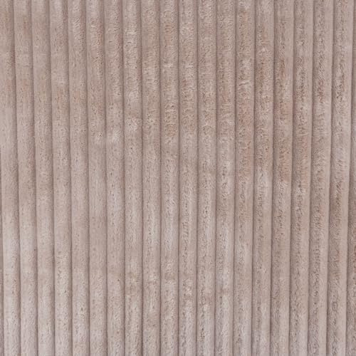 SCHÖNER LEBEN. Wellness Fleecestoff Cordoptik breite Rippen Uni Taupe 1,5m Breite