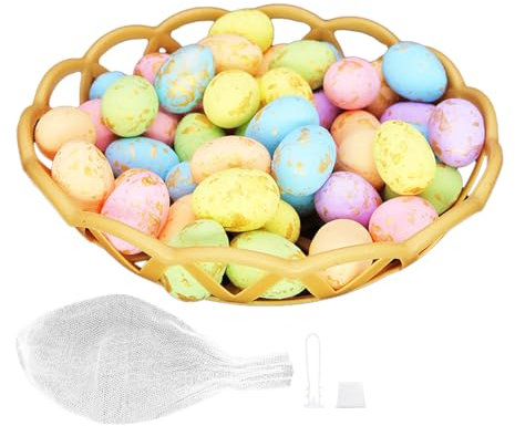Kasmole Schaumstoff-Eier zum Basteln, Schaumstoff-Ostereier - Bunte gesprenkelte Schaumeier für Osterdekorationen - Pastellfarbene Ostereier-Dekorationen für Osterkörbe, Tischdekoration,