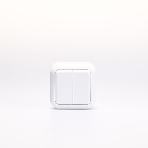 MC POWER 2-fach Serienschalter Aufputz Schalter | Finery | Lichtschalter, Doppelserienschalter AP 250V/ 10A Kippschalter Doppelschalter für innen, weiß