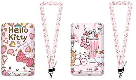 Wopin Schlüsselband mit Kartenhalter, Ausweishalter und Schlüsselbänder für den Hals, ideal für Jugendliche und Kinder, ideal für Schulausweise, Arbeitsausweise, 2 Stück