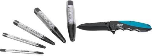 HAZET Schraubenausdreher-Satz 840/5 I 5-teilig in praktischem Kunststoff-Kasten & Taschenmesser 2157-3 | Outdoor Taschenmesser mit hochwertiger Edelstahl-Klinge