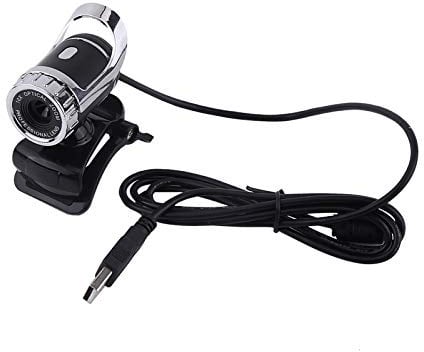 Acouto Webcam 12Ms Clip On Webcam Webkamera HD 360° Drehbarer Ständer mit Integriertem Mikrofon für PC Silber Webcam für Computer (Silver)