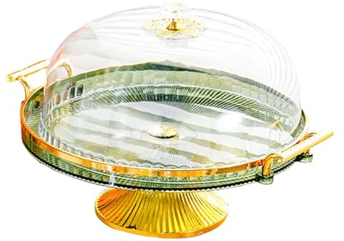 Baoblaze Soporte de exhibición para Pasteles con Tapa, Servidor de exhibición de pastelería con Patas, Plato Multifuncional para Pasteles, Magdalenas, Tarta de, Verde