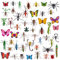 THE TWIDDLERS 100 Insekten Figuren Spielzeug aus Kunststoff - Realistische Formen & Größen - Miniatur Plastik Safari Kindergeburtstag, Lernspielzeug