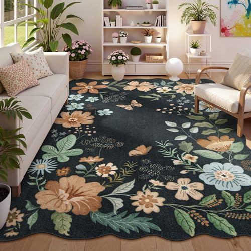 Lahome Waschbare Teppiche mit Blumenmuster, 20,3 x 25,4 cm, weich, 20,3 x 25,4 cm,