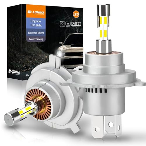 D-Lumina 360° h4 led headlight bulb 9003/HB2,100W 16000LM LED Lamp for 12V Car 6500K White,500% Super Bright Headlights Kit Replacement for Halogen