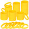 NAHRMY Lot de 120 bracelets élastiques en silicone - Vierges - Pour adultes, adolescents, écoles et sports - Jaune