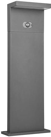 Trio Leuchten LED Außen Wegeleuchte Blyde 553569142, Aluminium Druckguss Anthrazit, 5 Watt LED, Hybrid Solar/Netzbetrieb, Dämmerungssensor, Bewegungssensor