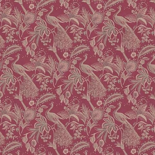 Pack of 5 Dolls House Miniature Gold Peacock On Red Wallpaper