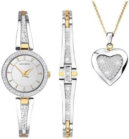 Sekonda Womens Analogue Watch 23mm Two Tone Bangle | Mineral glass crystal, jewellery clasp, two-layer dial, ion-plated case, Japanese quartz movement