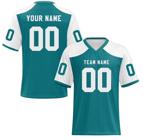 Benutzerdefiniertes Fußballtrikot für Kinder Erwachsene Custom American-Football-Trikot mit Team Namen Nummer & Logo Personalisiertes Football Jersey Individuelle Herren-Sporthemden Größe S ~ 7XL