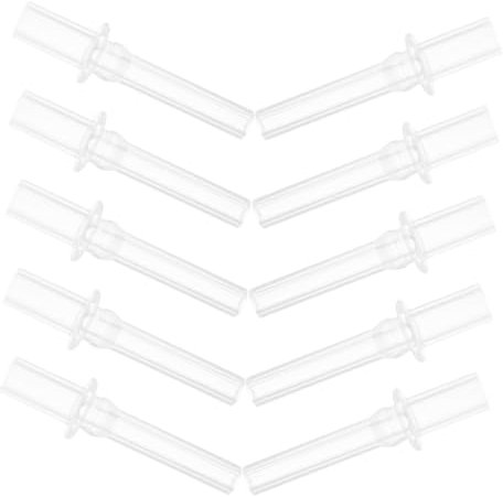 CATIEBYE 10pcs Silicone Drinking Straw Tips Replacement for Children's Reusable Straight Tube Nozzle Water Bottle Straws Long Drinking Nozzle for Kids