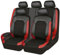 Auto Sitzbezüge Set für Mitsubishi Colt Z30 / Colt ClearTec 2004-2007 2008 2009 2010 2011 2012, PU Leder Bequem Schonbezüge Atmungsaktiv rutschfest Sitzschoner Innenraum Zubehör,A-Red