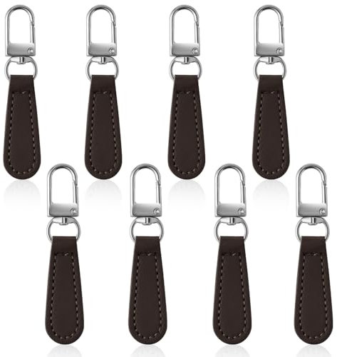 Deoward Chiusura Lampo di Ricambio con Cerniera Tira Sostituzione Riparazione Cursore Cerniera Maniglia per Valigie, Zaini, Trolley, Giacche, Borse a Mano (8 Pcs)