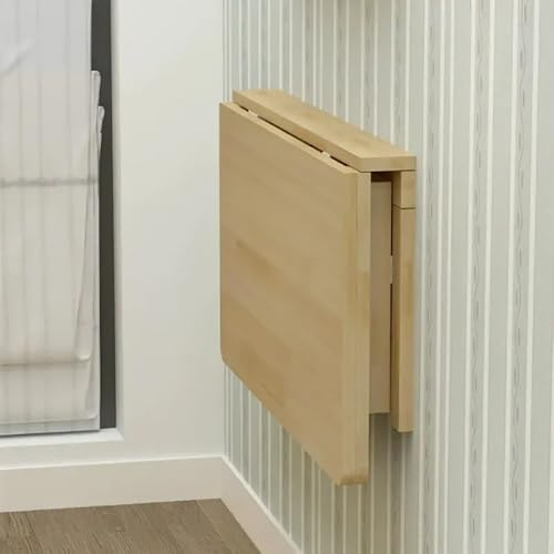 YHDMDQ Wandklapptisch Aus Massivholz, Klapptisch Zur Wandmontage, Klappbarer Wandschreibtisch, Zusammenklappbarer Wandtisch Drop-Leaf-Computertisch Für Wäscherei Küche Kleiner Raum(60x40cm/24x16in)