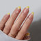 BTArtbox French Tip False Nails - Lamp-Curable Short Almond Press On Nails, Semi-Transparent Stick On Nails for Women in 16 Sizes - 32 Fake Nail Kit, Daisy