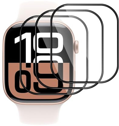 Lutree para Apple Watch Series 10 42mm Protector de Pantalla, 3 Piezas 3D Cobertura Completa Sin Burbujas Anti-Arañazo, Flexible Transparente HD Película Protectora