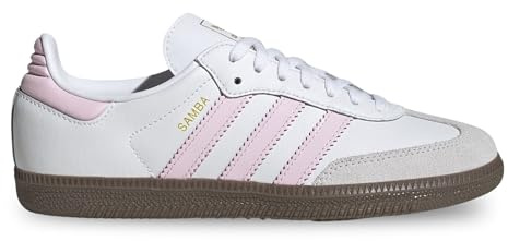 adidas Samba Og J Code JQ2845 White Girl Shoes, White Pink, 6 UK