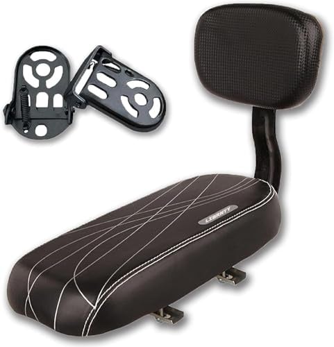 LIBRNTY Siege Velo Arriere,Siège arrière Accessoires de vélo,Pédale Arrière Repose-Pied,Siège de vélo Universel pour Coussin et Dossier,Dossier en éponge Douce,Confortable pour Ou Les Adulte